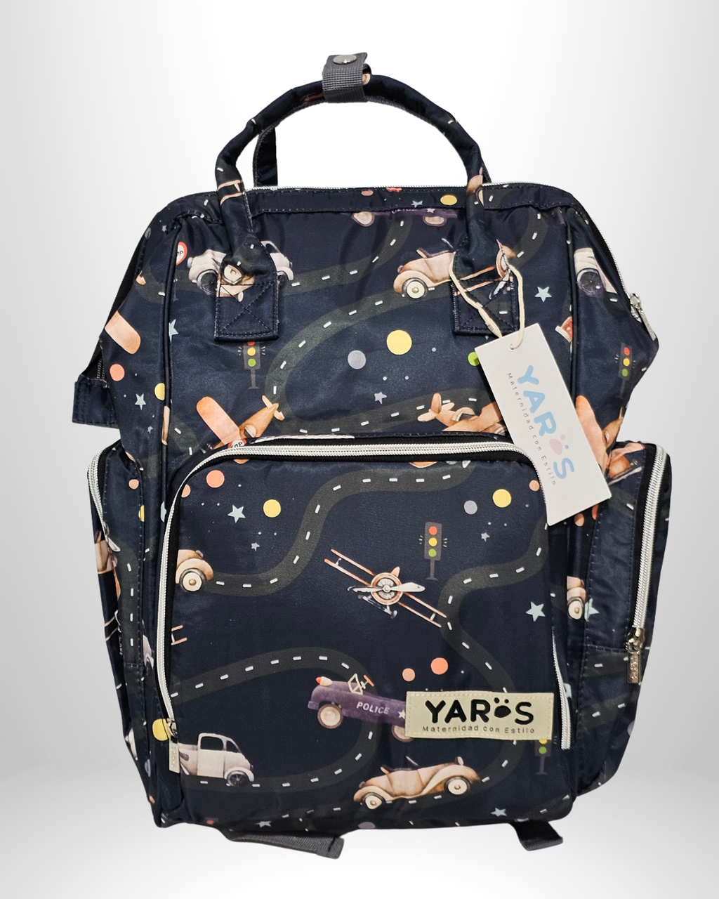 Pañalera Morral Maternal Premium YARÖS Azul estampado