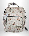 Pañalera Morral Maternal Premium YARÖS Blanco Estampado de Conejo