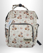 Pañalera Morral Maternal Premium YARÖS Blanco Estampado de Conejo