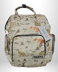 Pañalera Morral Maternal Premium YARÖS verde menta estampado de Dinosaurios