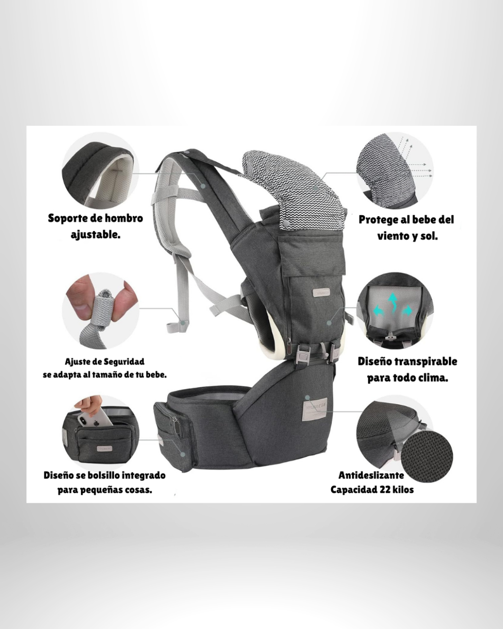 Cargador Ergonómico Multifuncional YARÖS - Gris Ratón
