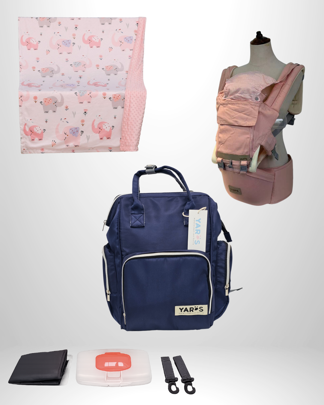 Combo YARÖS Esencial – Pañalera + Cargador + Cobija | Envío Gratis