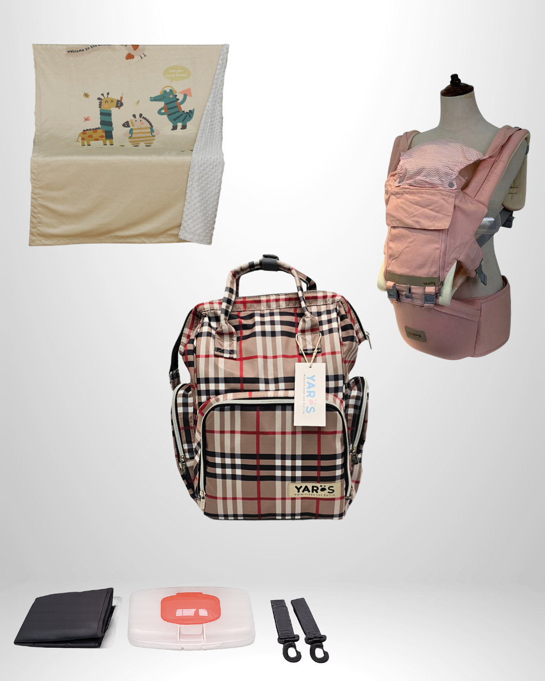 Combo YARÖS Esencial – Pañalera + Cargador + Cobija | Envío Gratis