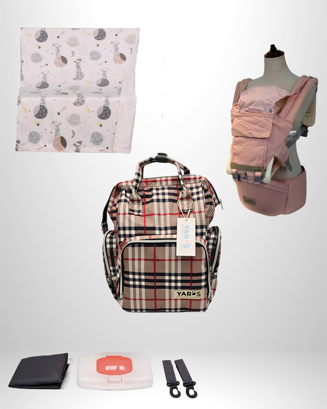 Combo YARÖS Esencial – Pañalera + Cargador + Cobija | Envío Gratis