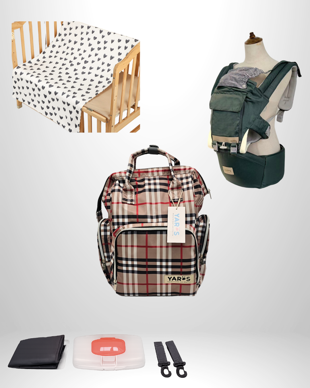 Combo YARÖS Esencial – Pañalera + Cargador + Cobija | Envío Gratis
