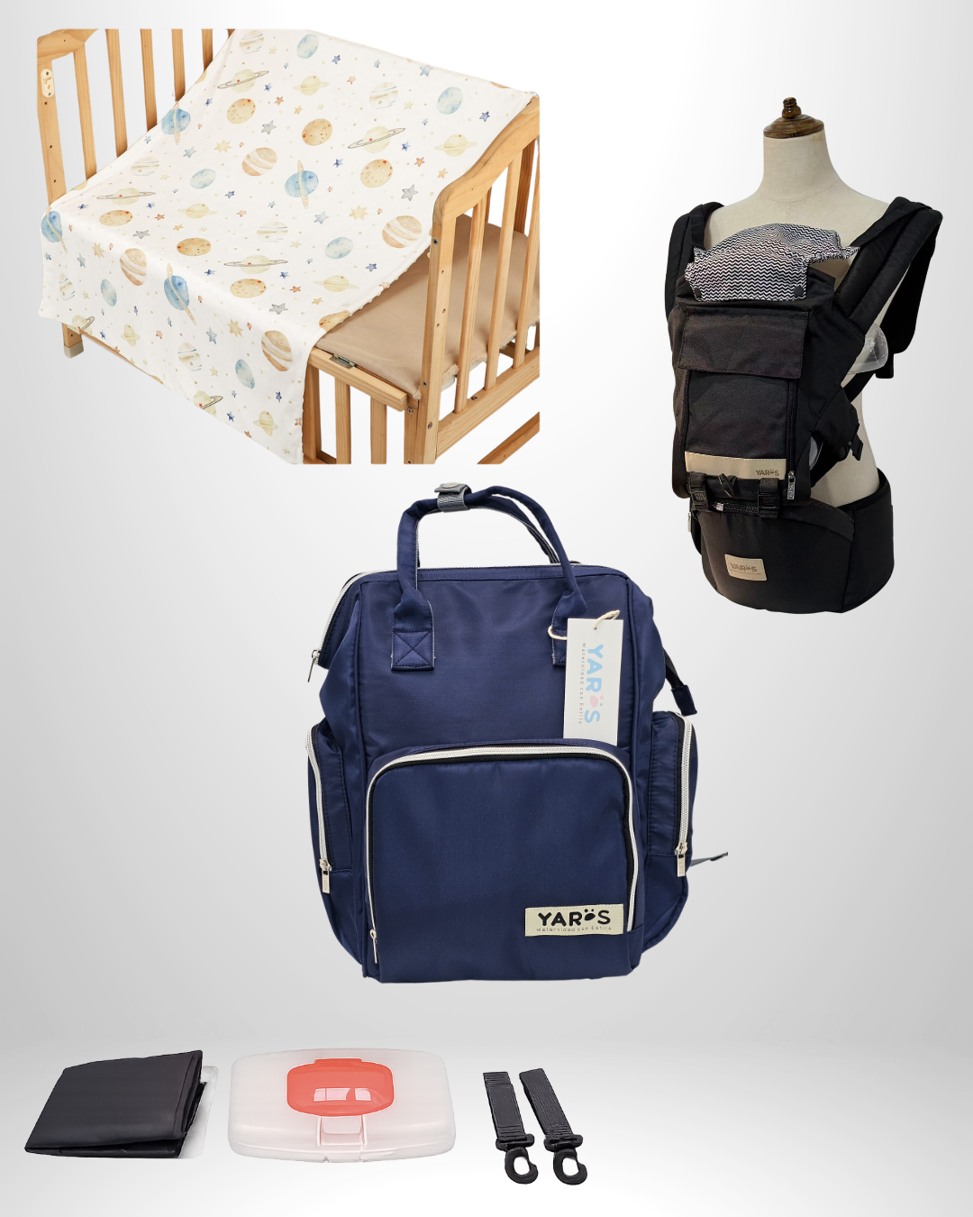 Combo YARÖS Esencial – Pañalera + Cargador + Cobija | Envío Gratis