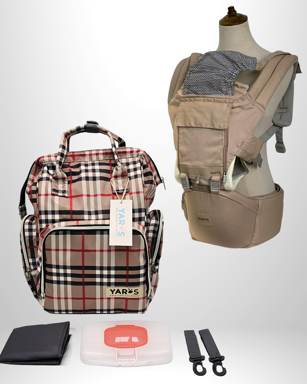 Combo YARÖS | Pañalera Morral + Cargador Ergonómico Multifuncional | Envío Gratis