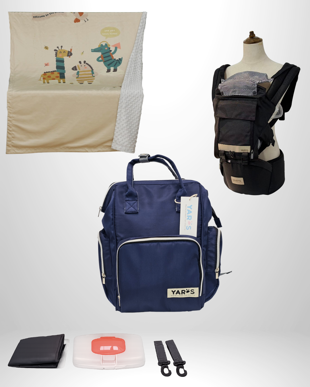 Combo YARÖS Esencial – Pañalera + Cargador + Cobija | Envío Gratis