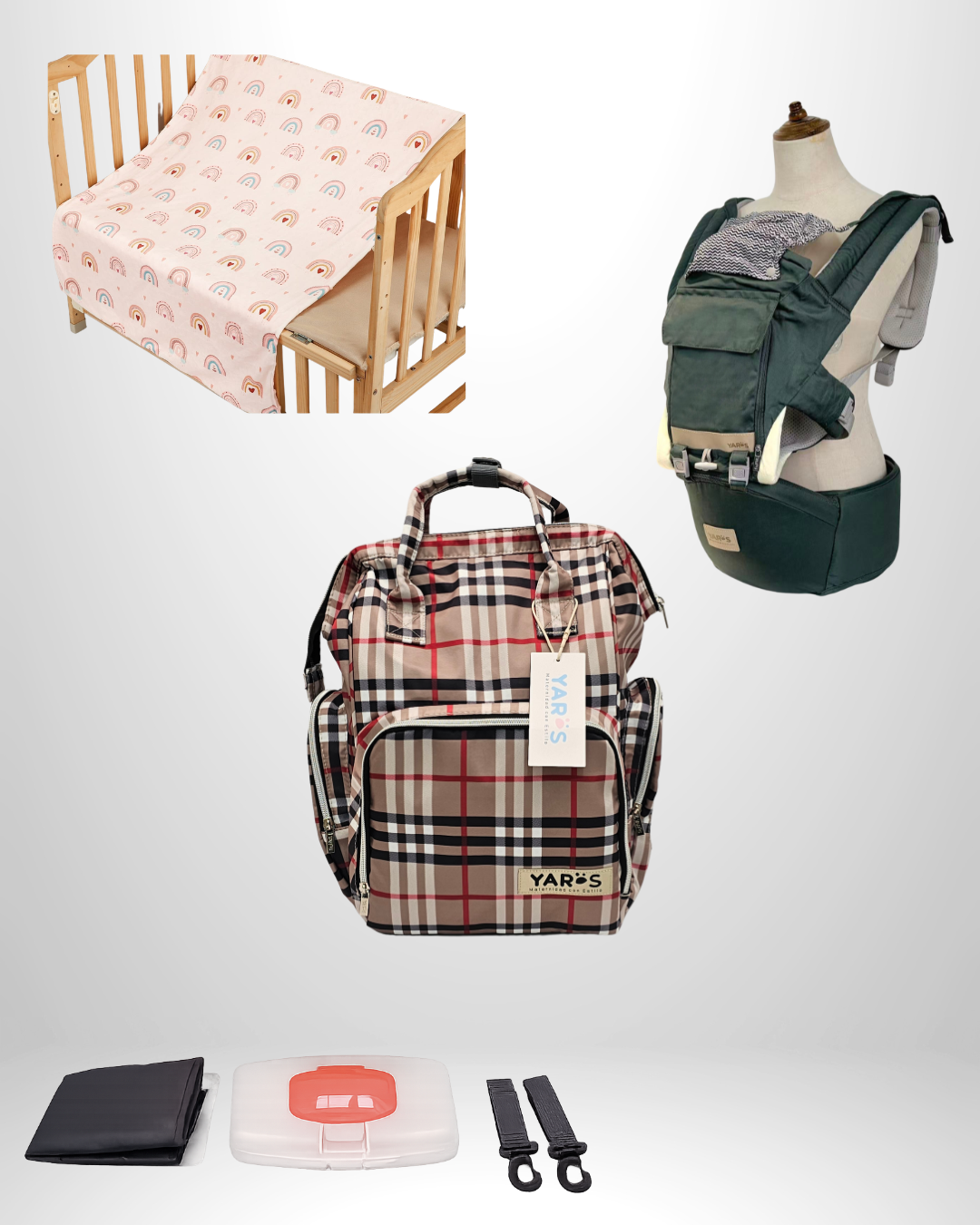 Combo YARÖS Esencial – Pañalera + Cargador + Cobija | Envío Gratis