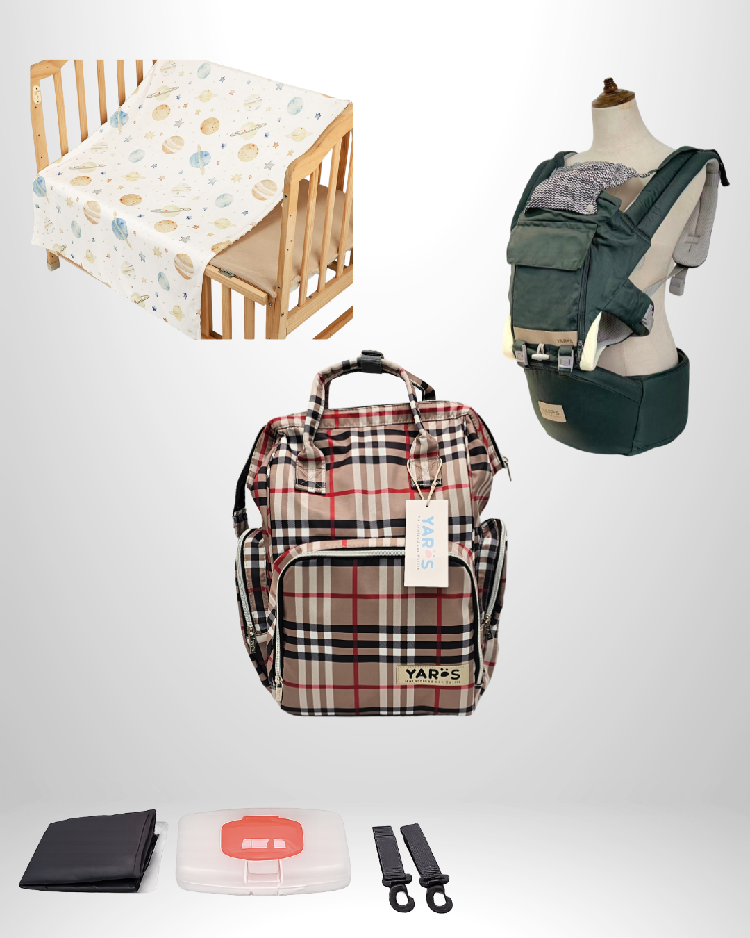 Combo YARÖS Esencial – Pañalera + Cargador + Cobija | Envío Gratis