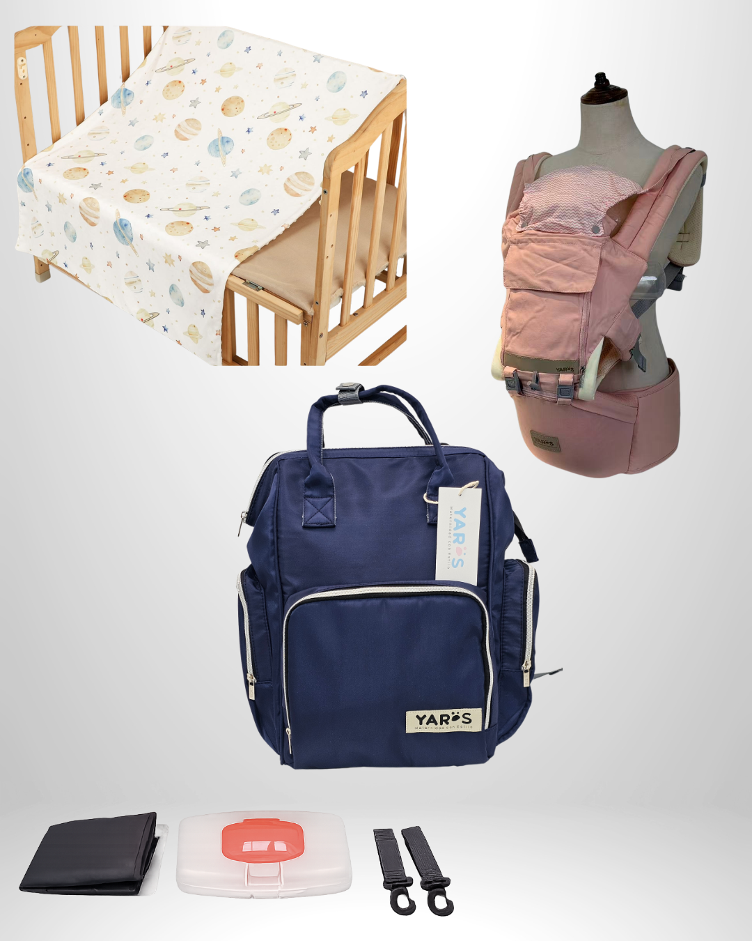 Combo YARÖS Esencial – Pañalera + Cargador + Cobija | Envío Gratis
