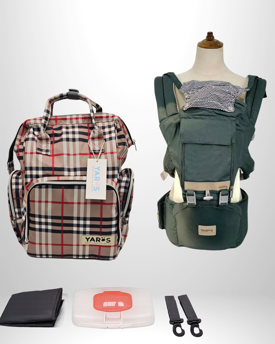 Combo YARÖS | Pañalera Morral + Cargador Ergonómico Multifuncional | Envío Gratis