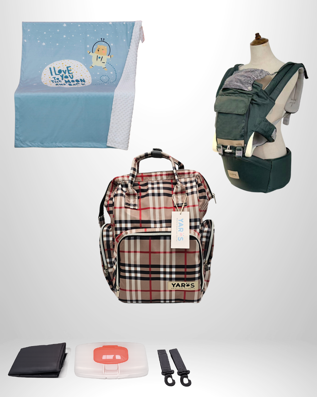 Combo YARÖS Esencial – Pañalera + Cargador + Cobija | Envío Gratis