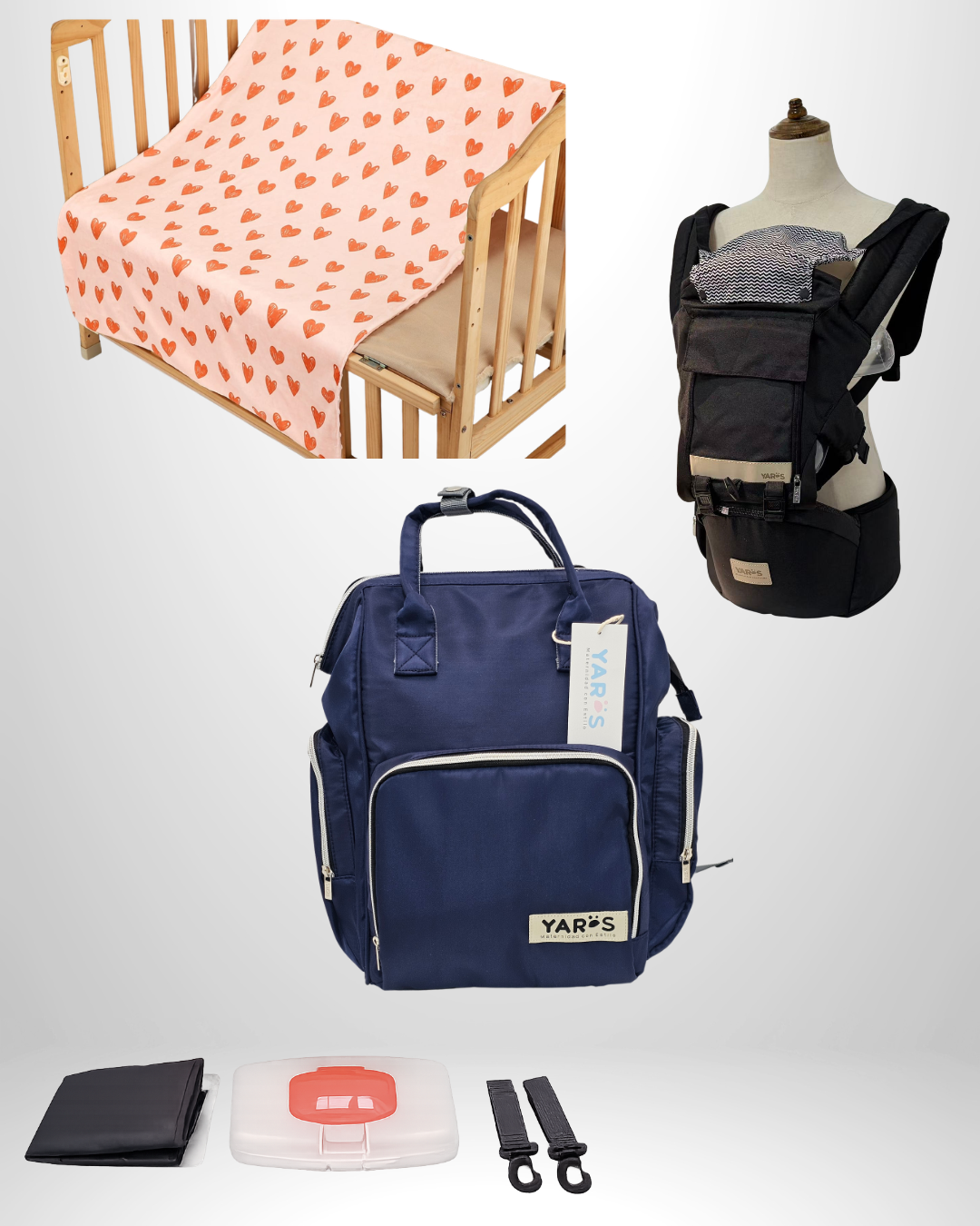 Combo YARÖS Esencial – Pañalera + Cargador + Cobija | Envío Gratis