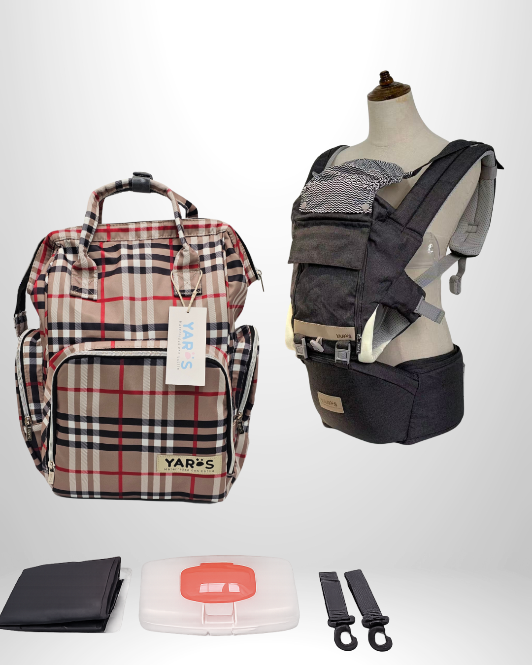 Combo YARÖS | Pañalera Morral + Cargador Ergonómico Multifuncional | Envío Gratis