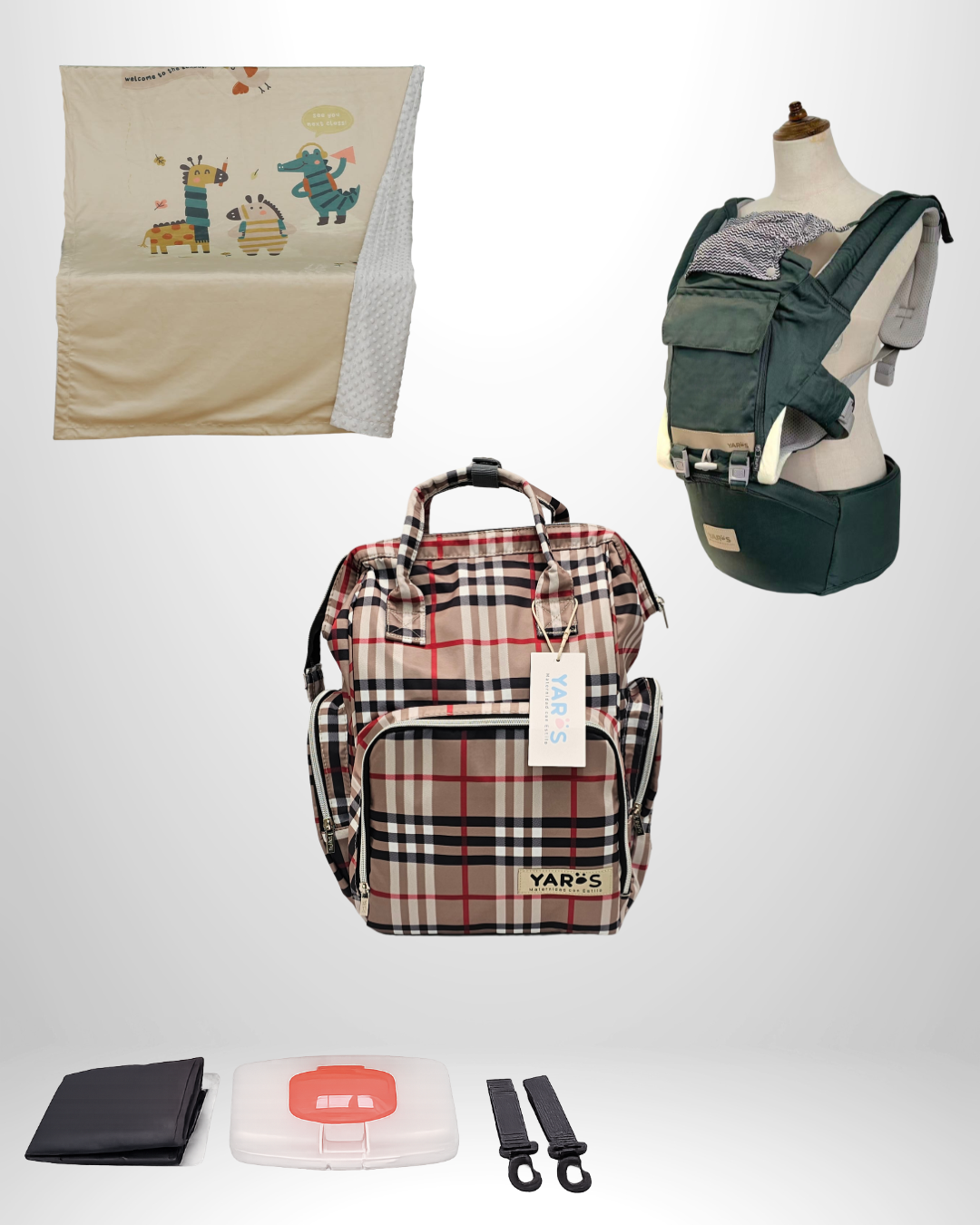 Combo YARÖS Esencial – Pañalera + Cargador + Cobija | Envío Gratis