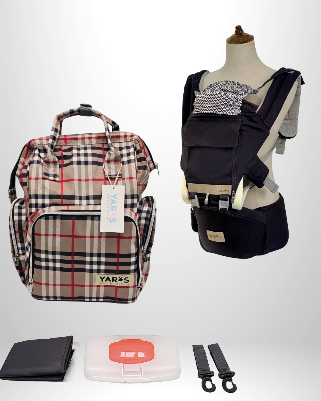 Combo YARÖS | Pañalera Morral + Cargador Ergonómico Multifuncional | Envío Gratis