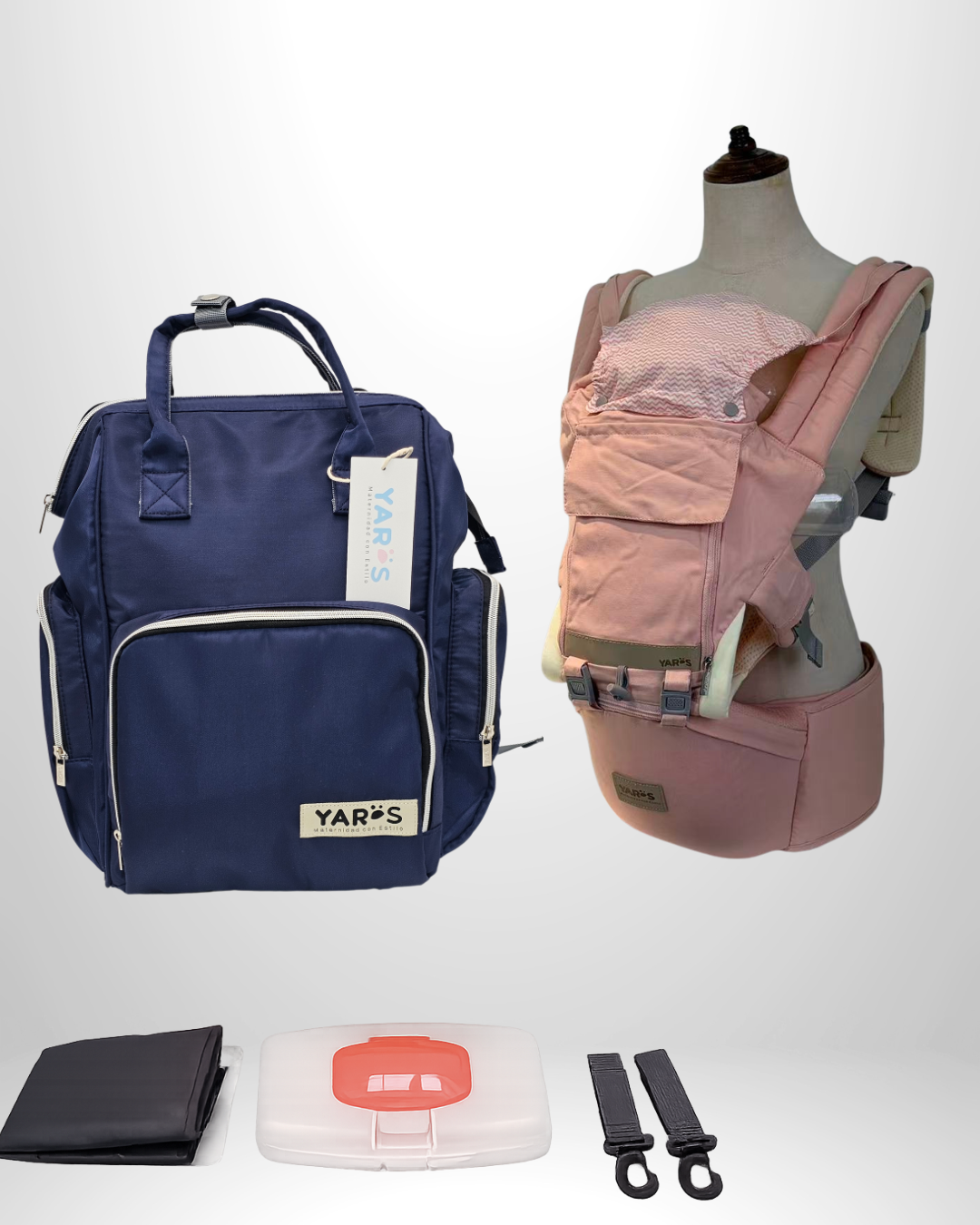 Combo YARÖS | Pañalera Morral + Cargador Ergonómico Multifuncional | Envío Gratis