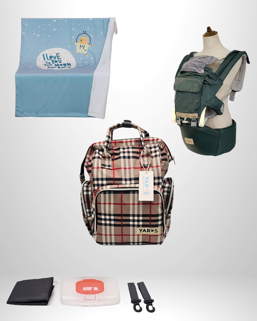 Combo YARÖS Esencial – Pañalera + Cargador + Cobija | Envío Gratis