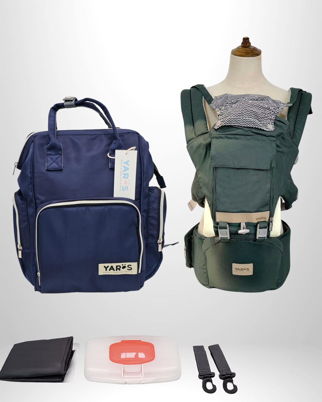 Combo YARÖS | Pañalera Morral + Cargador Ergonómico Multifuncional | Envío Gratis