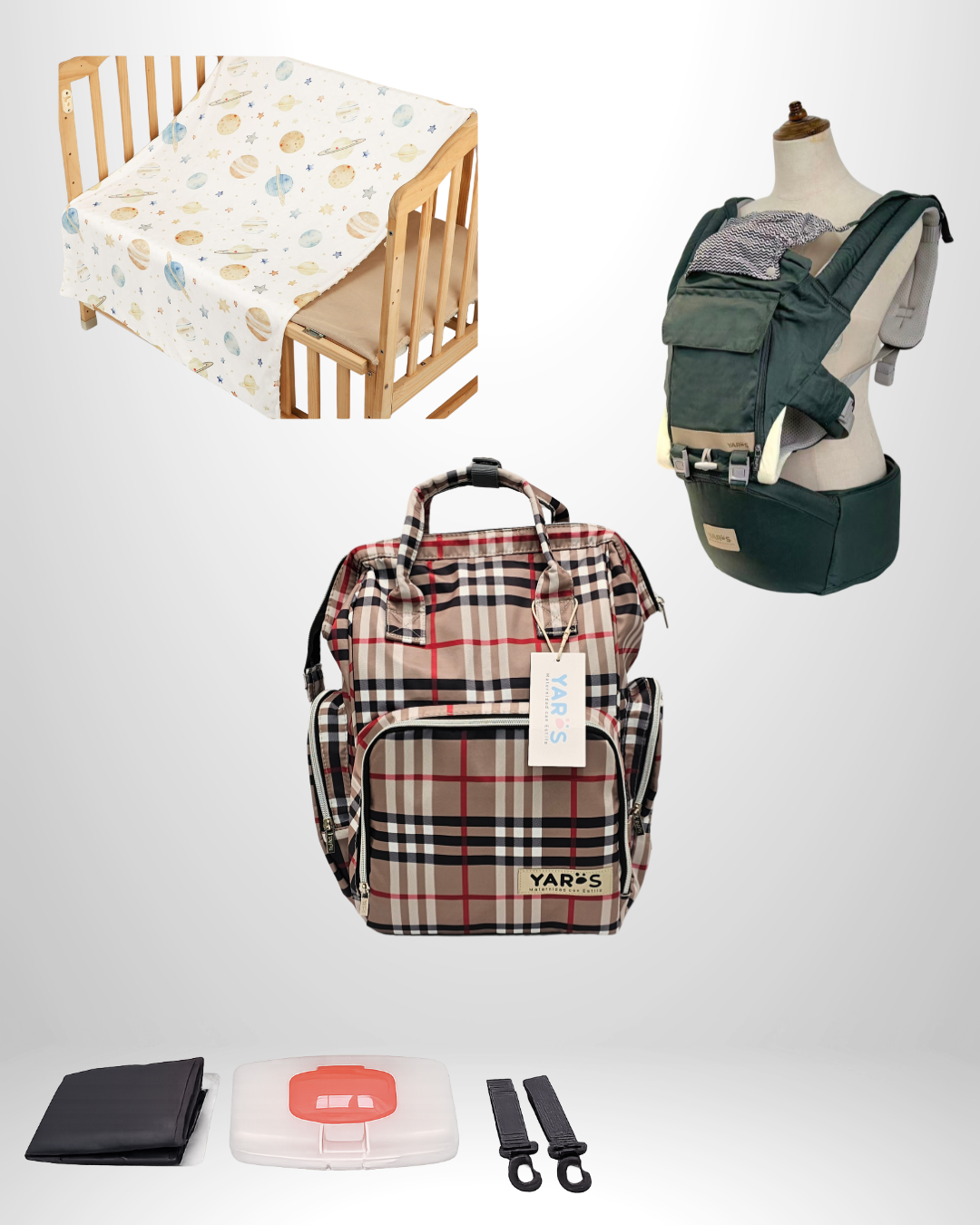 Combo YARÖS Esencial – Pañalera + Cargador + Cobija | Envío Gratis