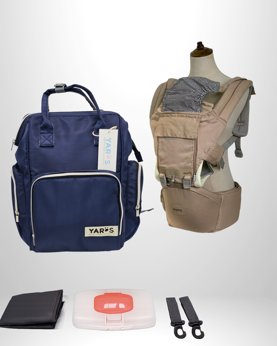 Combo YARÖS | Pañalera Morral + Cargador Ergonómico Multifuncional | Envío Gratis