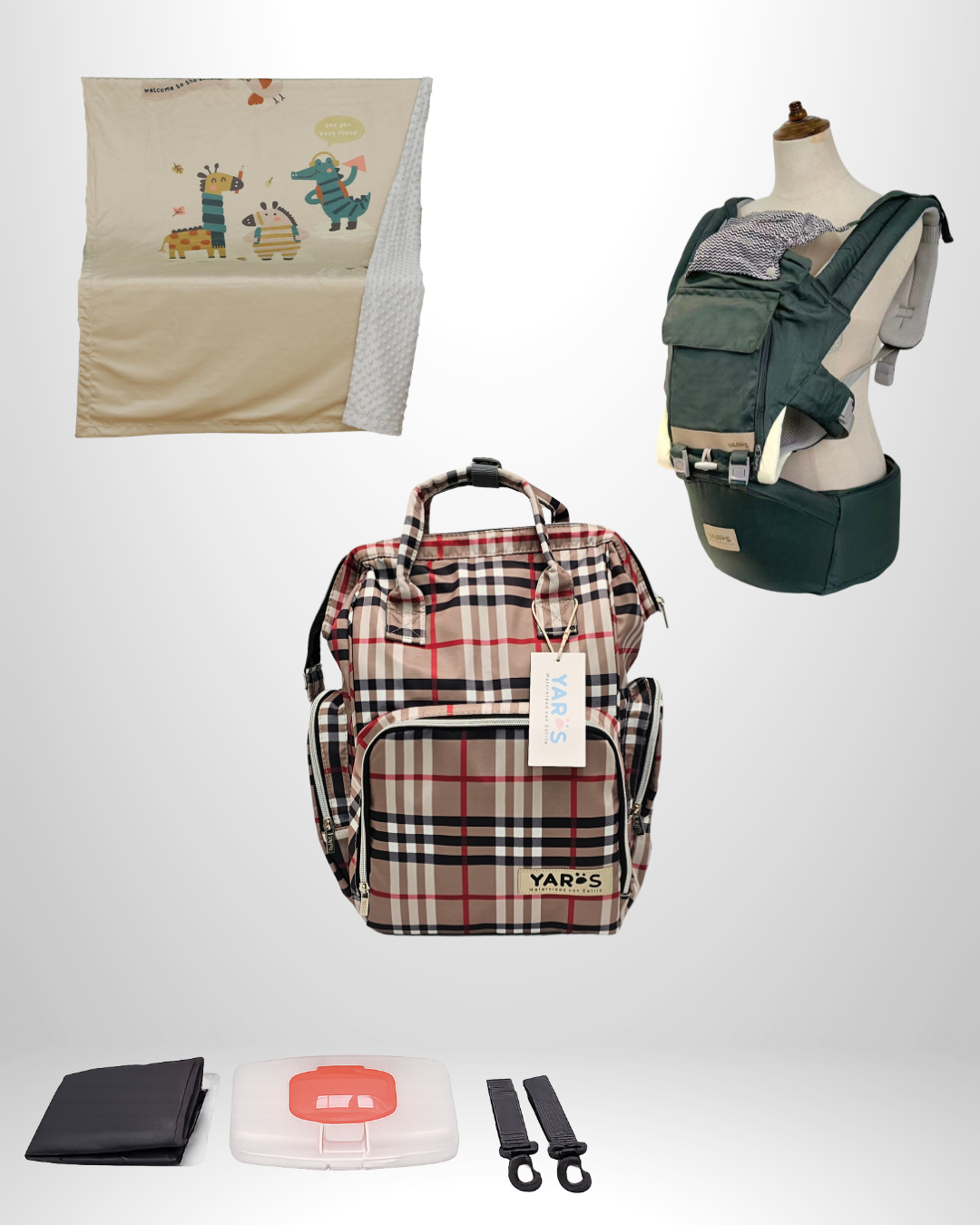 Combo YARÖS Esencial – Pañalera + Cargador + Cobija | Envío Gratis