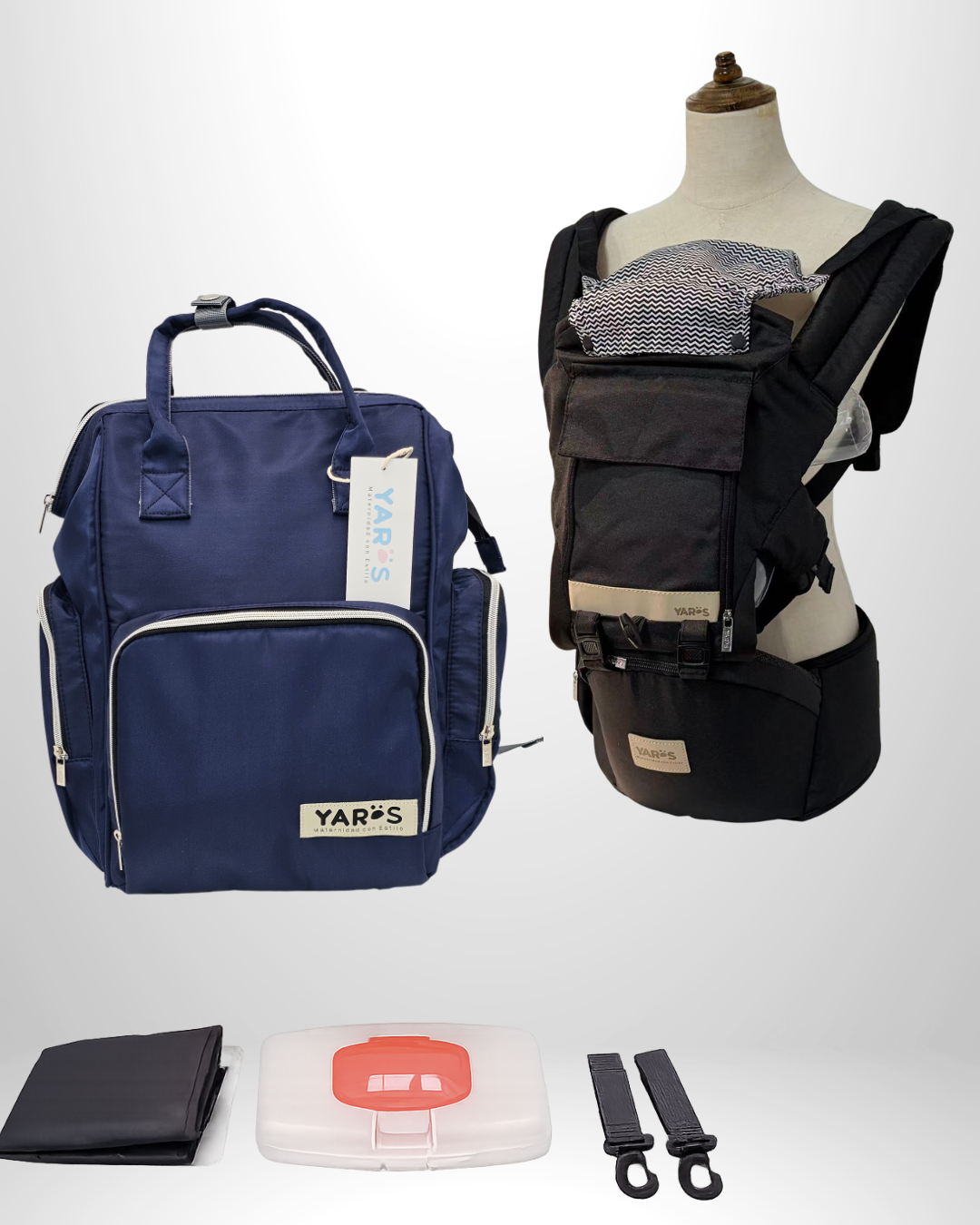 Combo YARÖS | Pañalera Morral + Cargador Ergonómico Multifuncional | Envío Gratis