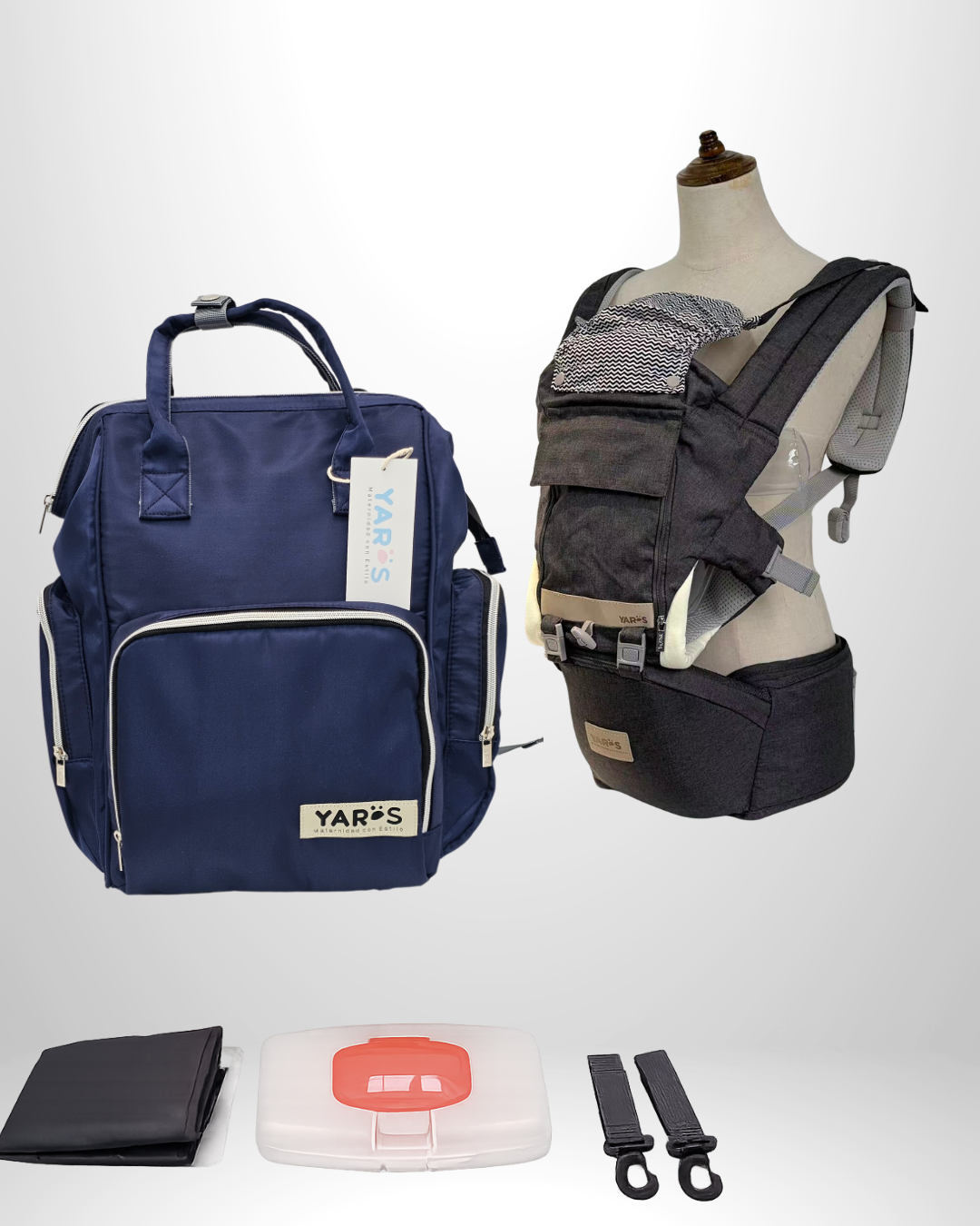 Combo YARÖS | Pañalera Morral + Cargador Ergonómico Multifuncional | Envío Gratis