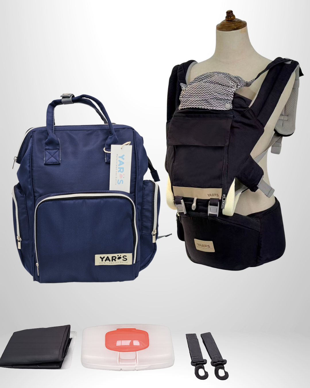 Combo YARÖS | Pañalera Morral + Cargador Ergonómico Multifuncional | Envío Gratis