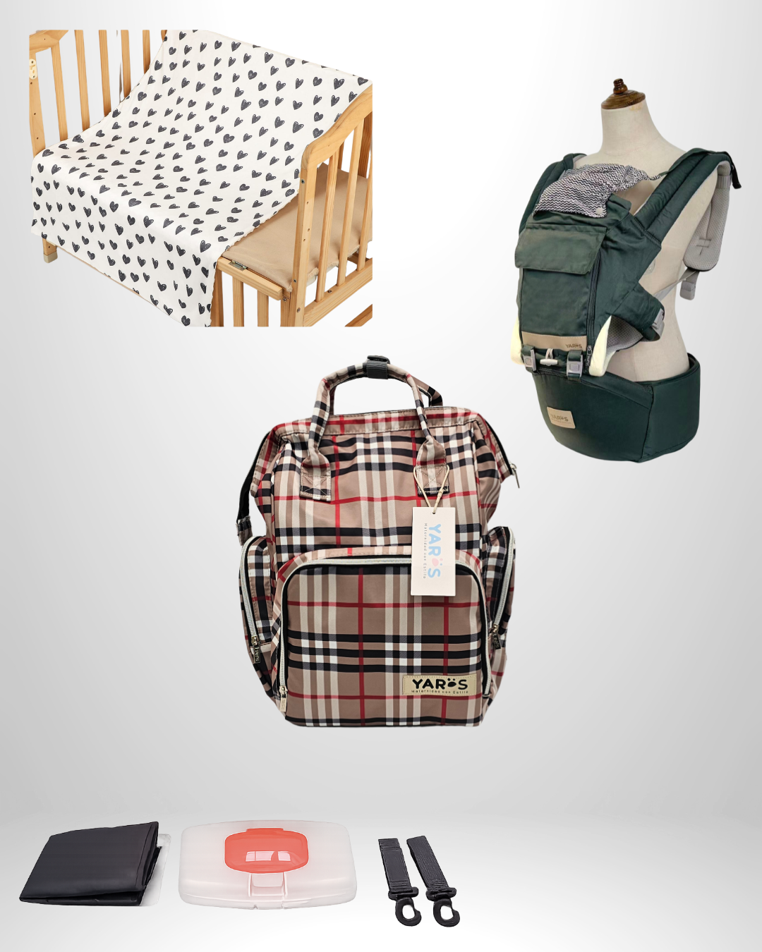 Combo YARÖS Esencial – Pañalera + Cargador + Cobija | Envío Gratis