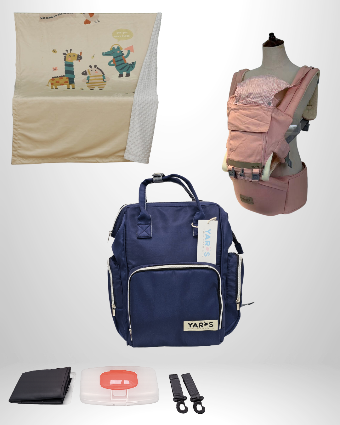 Combo YARÖS Esencial – Pañalera + Cargador + Cobija | Envío Gratis