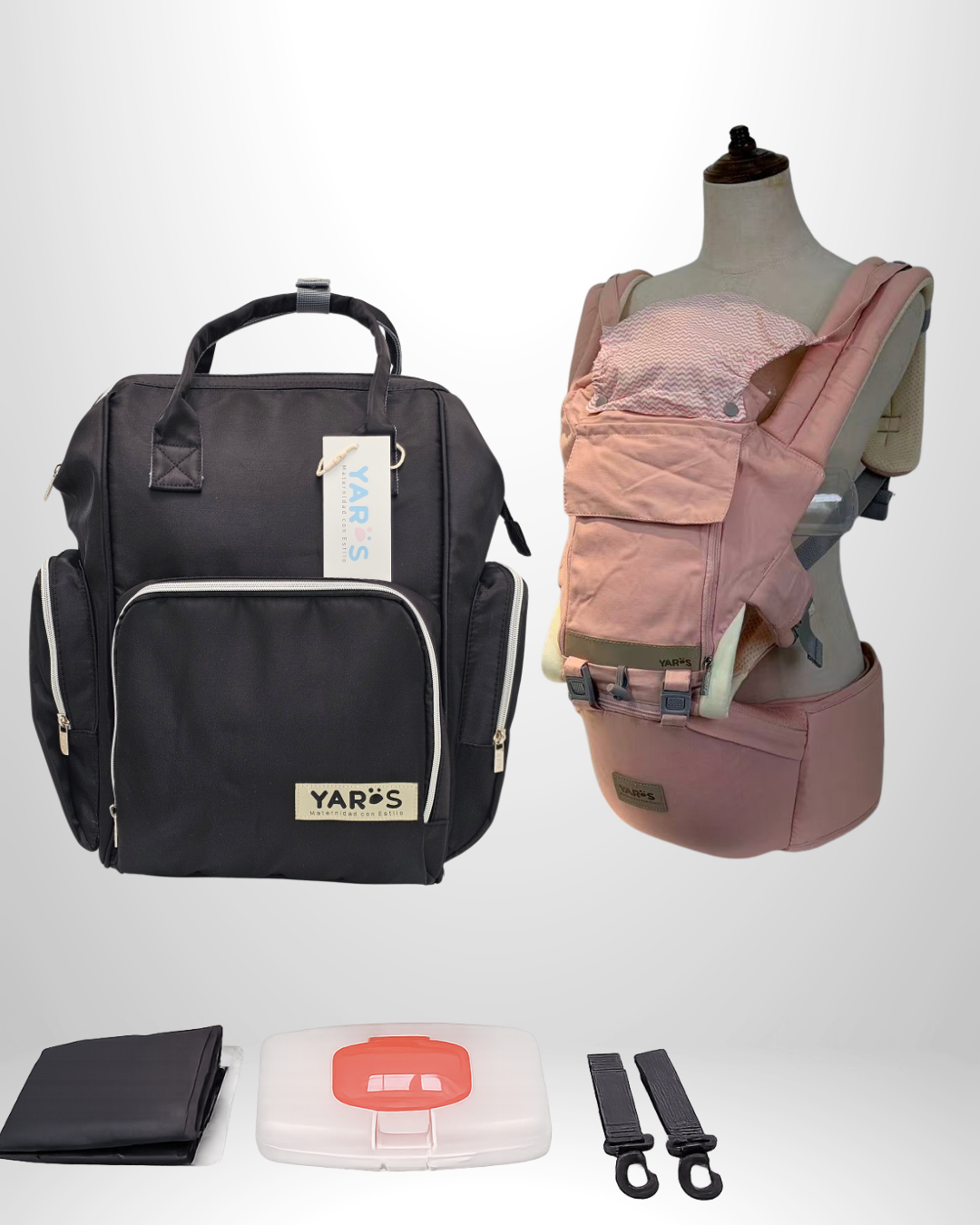 Combo YARÖS | Pañalera Morral + Cargador Ergonómico Multifuncional | Envío Gratis