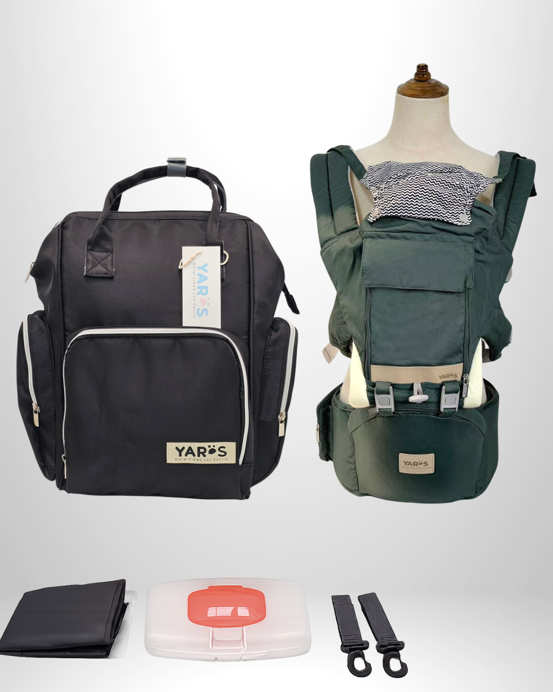 Combo YARÖS | Pañalera Morral + Cargador Ergonómico Multifuncional | Envío Gratis