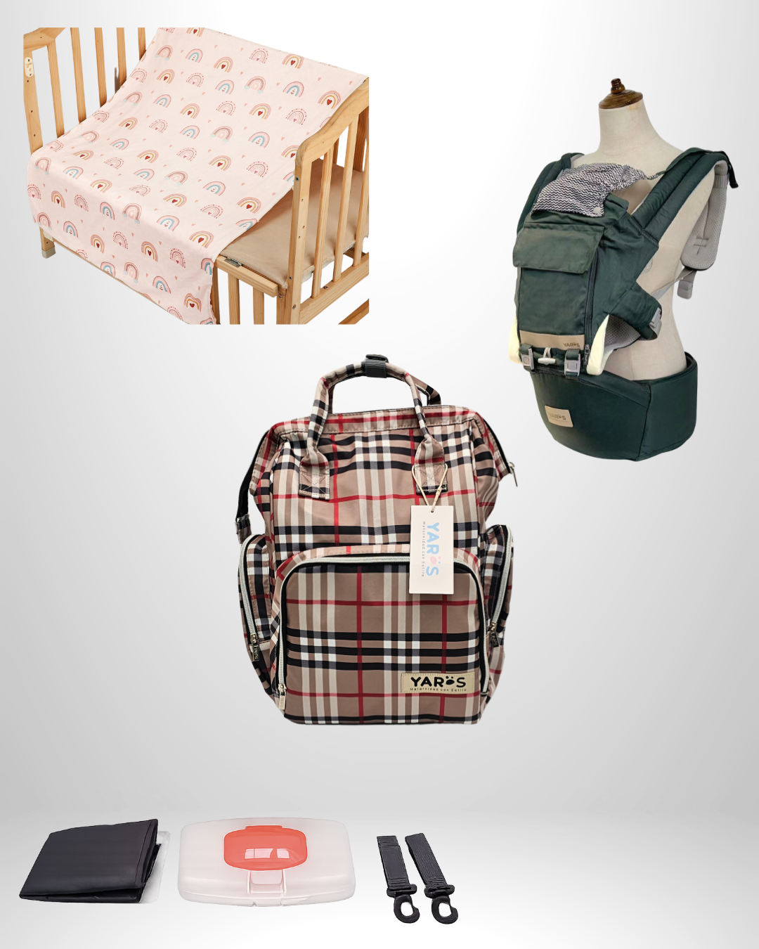 Combo YARÖS Esencial – Pañalera + Cargador + Cobija | Envío Gratis