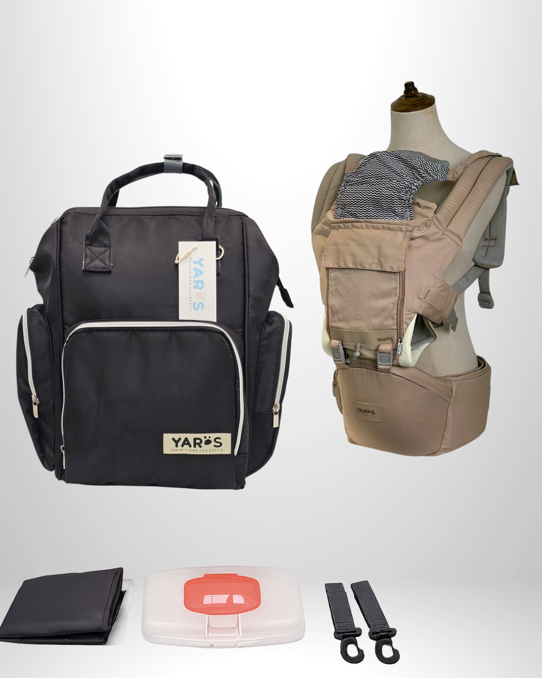 Combo YARÖS | Pañalera Morral + Cargador Ergonómico Multifuncional | Envío Gratis