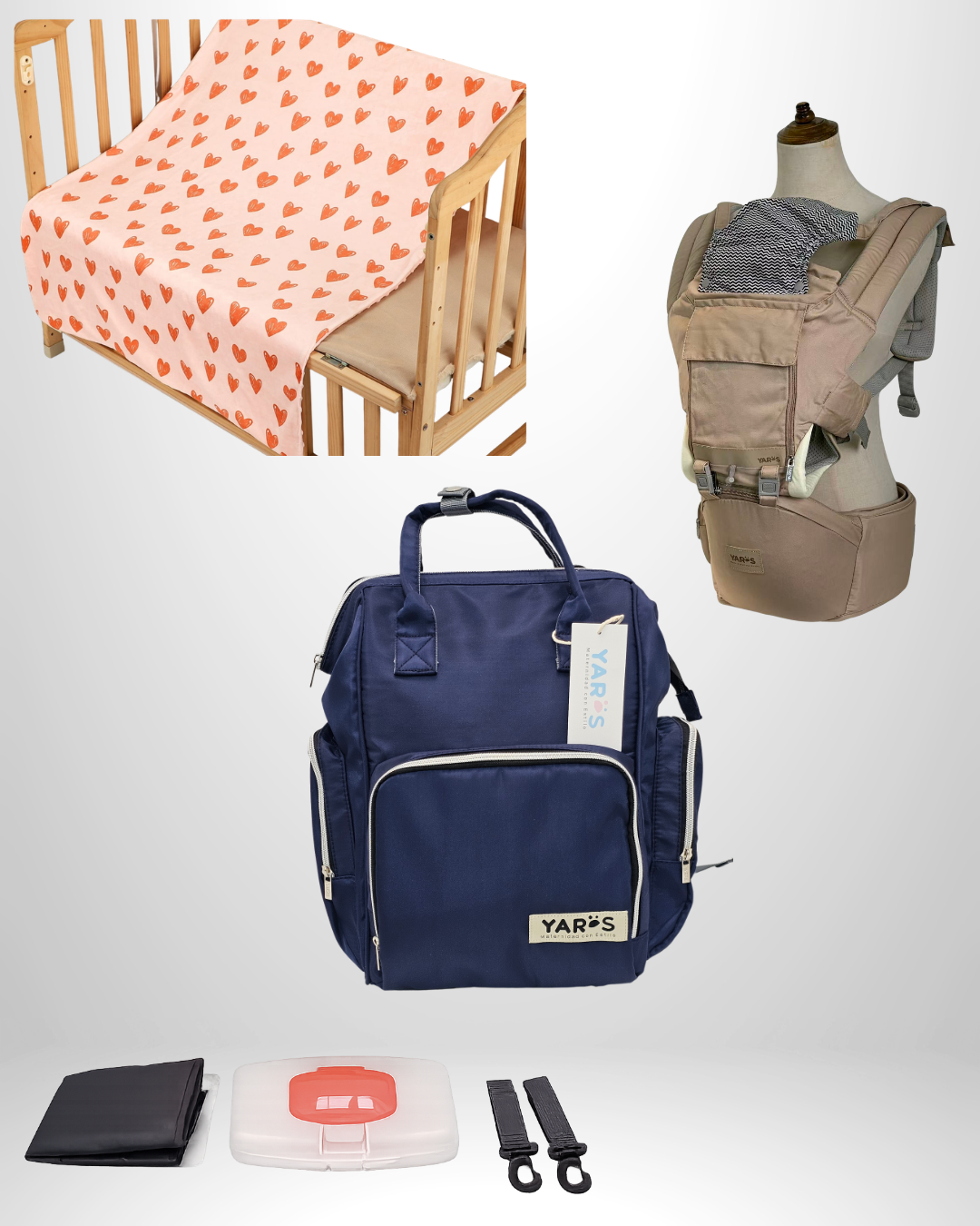 Combo YARÖS Esencial – Pañalera + Cargador + Cobija | Envío Gratis