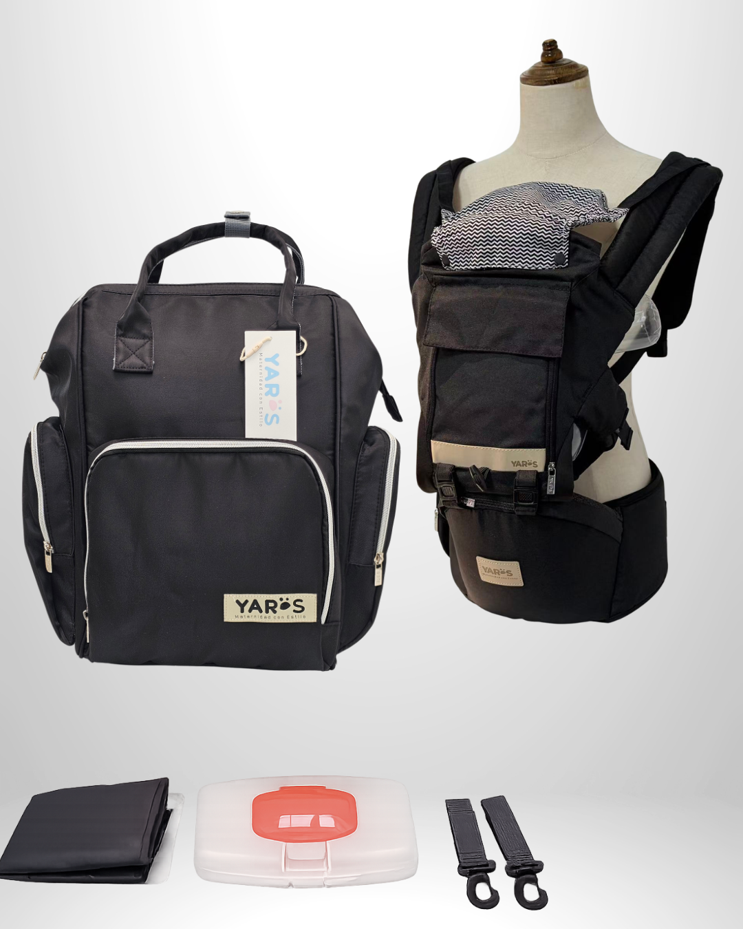 Combo YARÖS | Pañalera Morral + Cargador Ergonómico Multifuncional | Envío Gratis