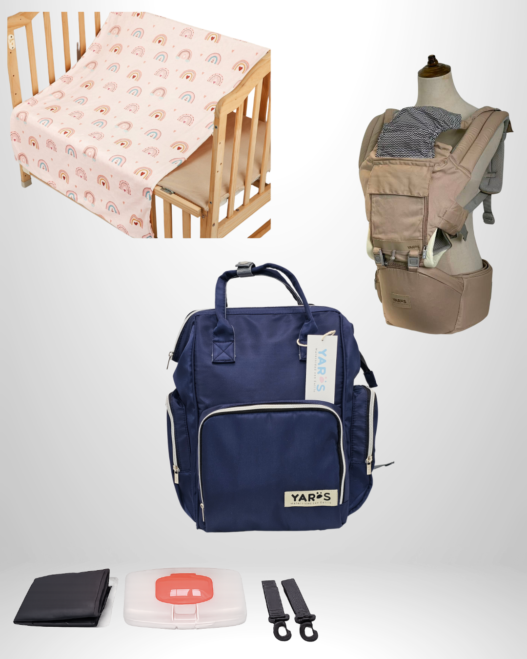 Combo YARÖS Esencial – Pañalera + Cargador + Cobija | Envío Gratis