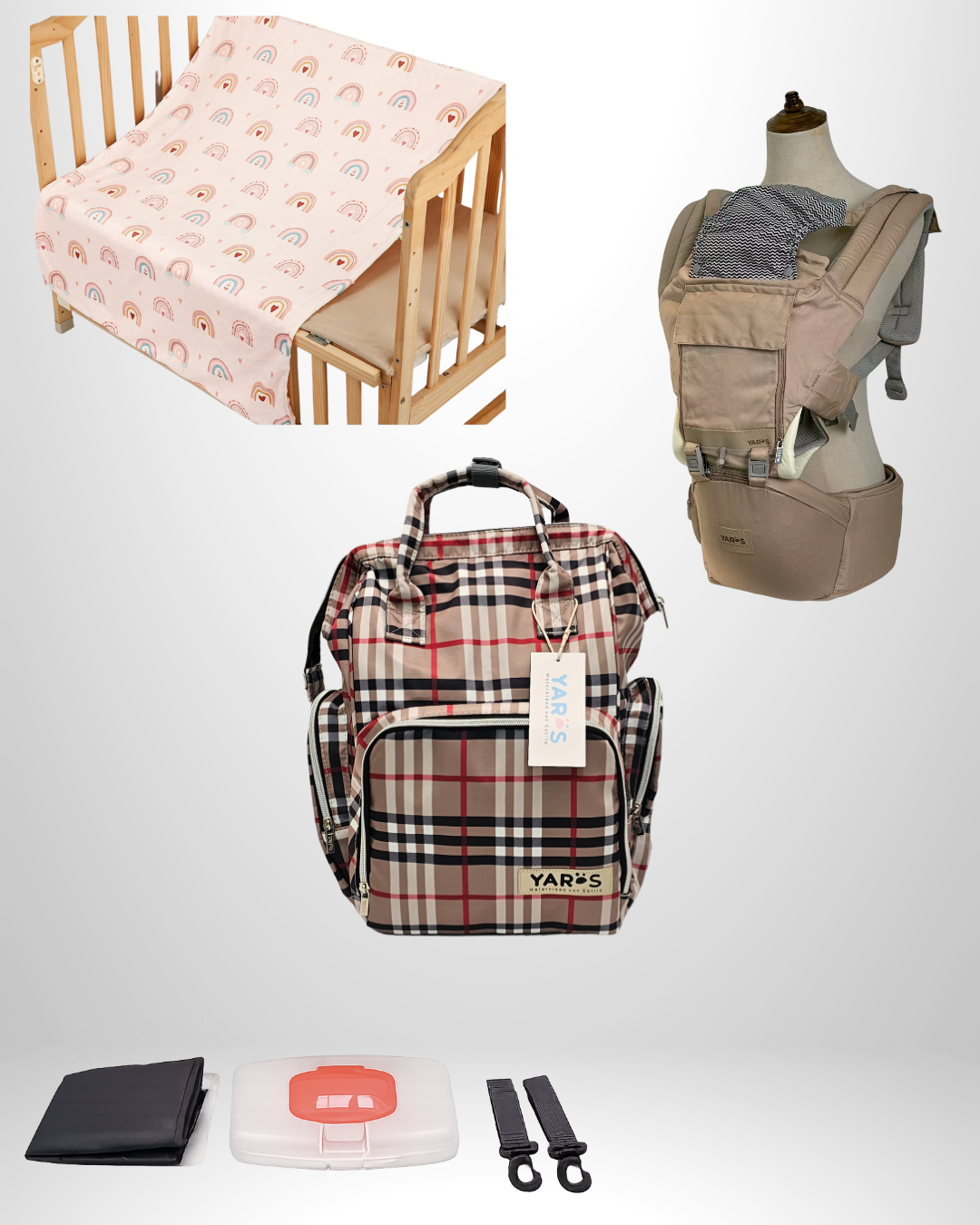 Combo YARÖS Esencial – Pañalera + Cargador + Cobija | Envío Gratis