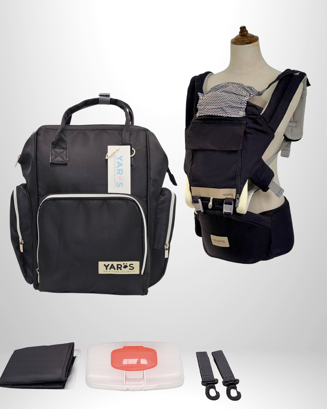 Combo YARÖS | Pañalera Morral + Cargador Ergonómico Multifuncional | Envío Gratis