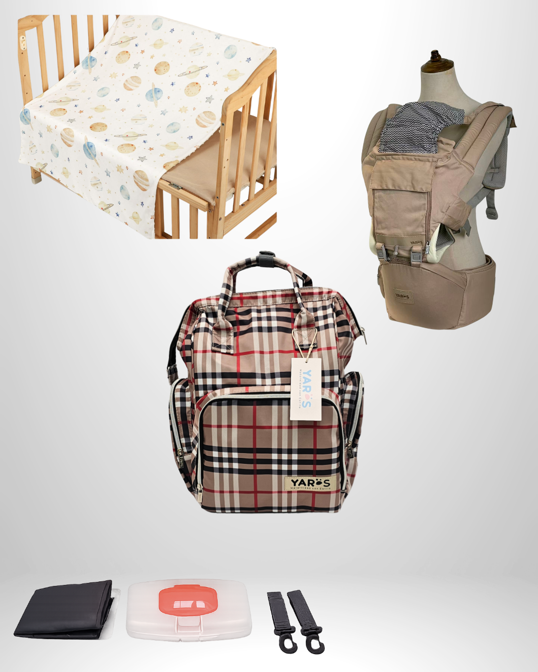 Combo YARÖS Esencial – Pañalera + Cargador + Cobija | Envío Gratis