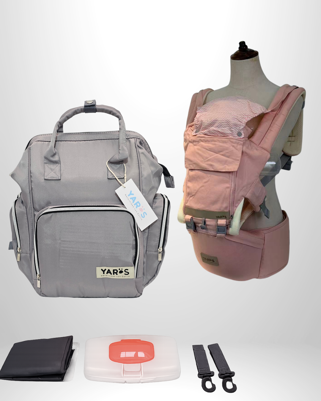 Combo YARÖS | Pañalera Morral + Cargador Ergonómico Multifuncional | Envío Gratis