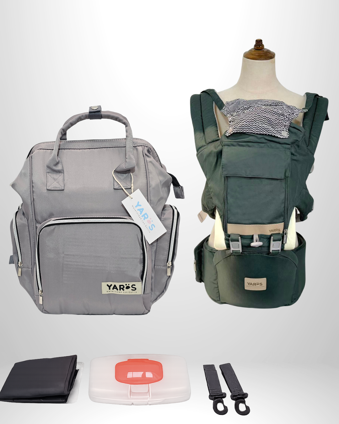 Combo YARÖS | Pañalera Morral + Cargador Ergonómico Multifuncional | Envío Gratis