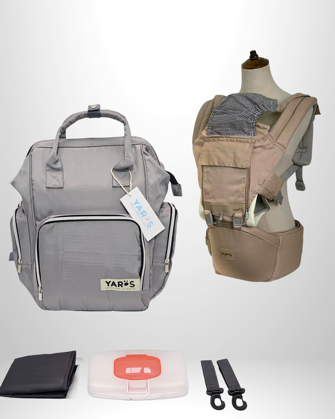 Combo YARÖS | Pañalera Morral + Cargador Ergonómico Multifuncional | Envío Gratis