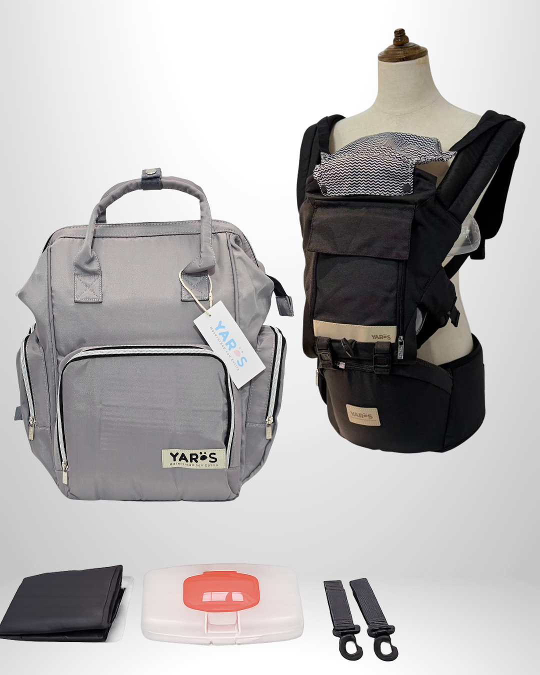 Combo YARÖS | Pañalera Morral + Cargador Ergonómico Multifuncional | Envío Gratis