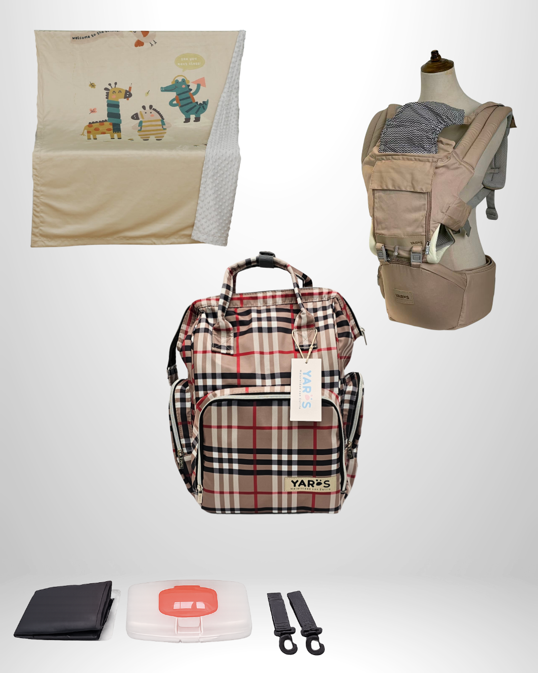 Combo YARÖS Esencial – Pañalera + Cargador + Cobija | Envío Gratis