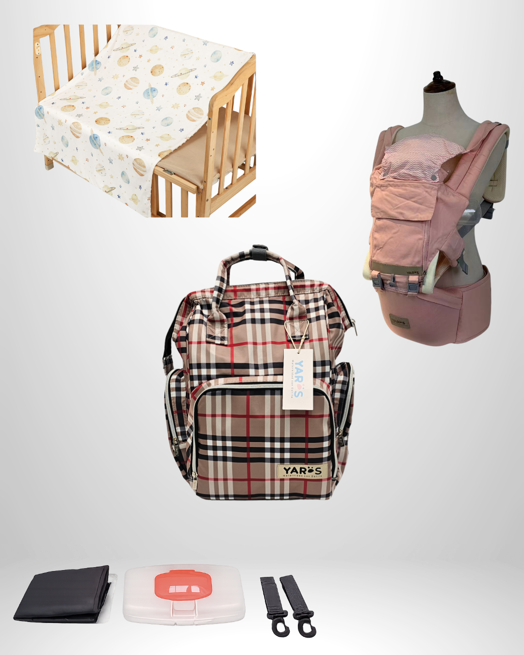 Combo YARÖS Esencial – Pañalera + Cargador + Cobija | Envío Gratis