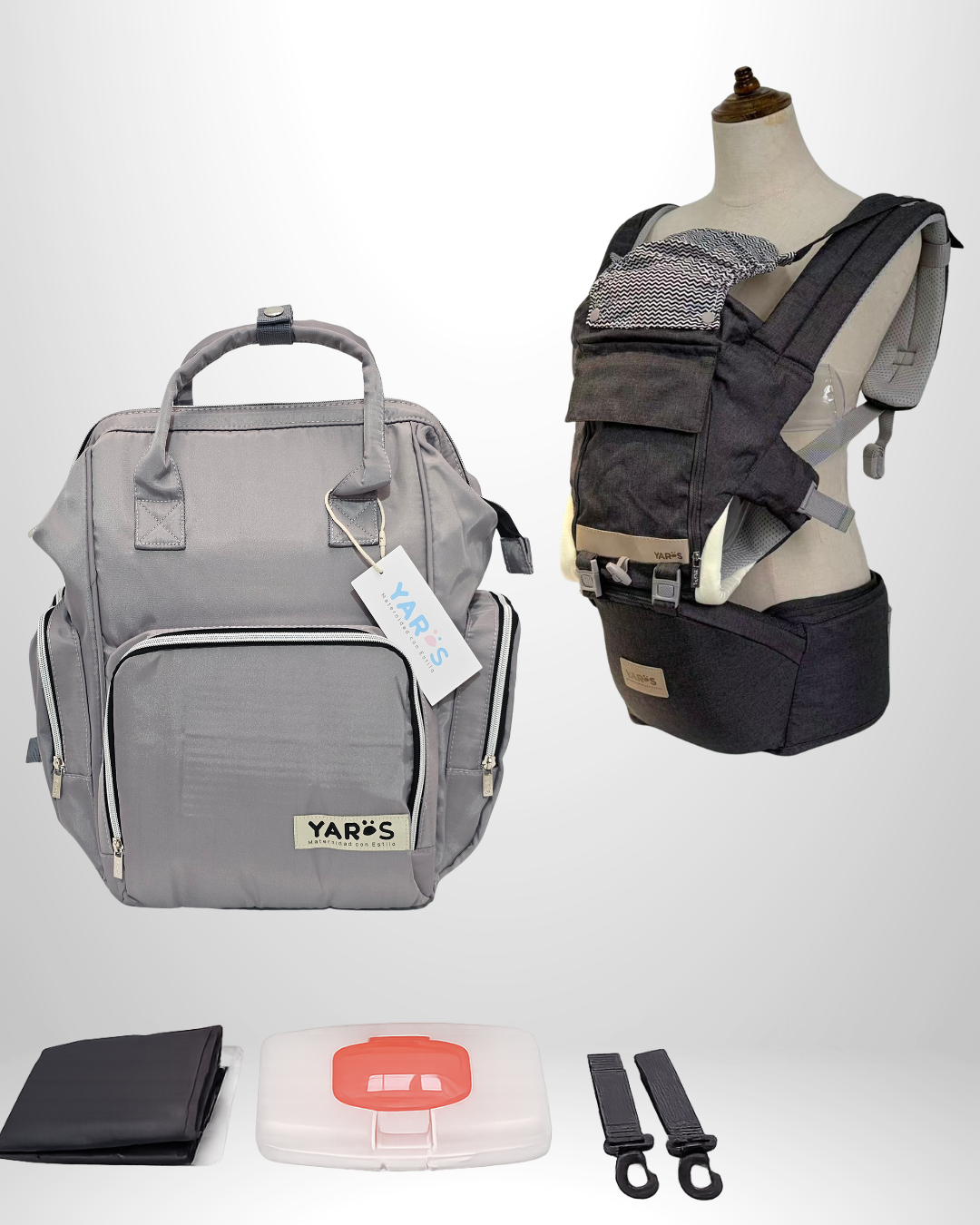 Combo YARÖS | Pañalera Morral + Cargador Ergonómico Multifuncional | Envío Gratis