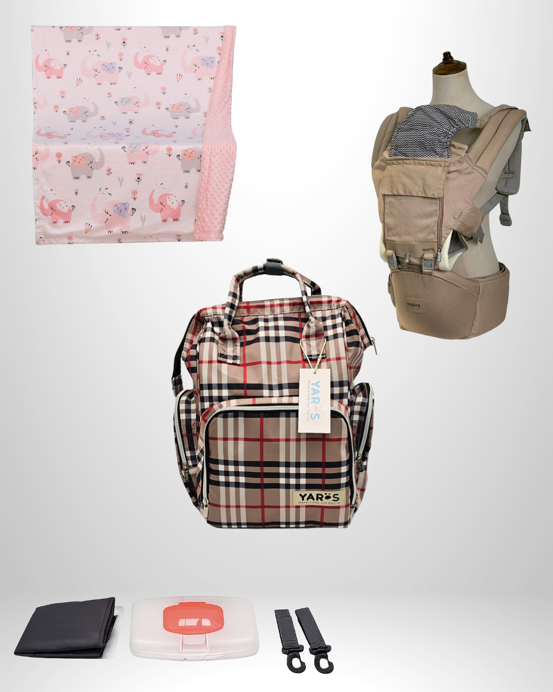 Combo YARÖS Esencial – Pañalera + Cargador + Cobija | Envío Gratis